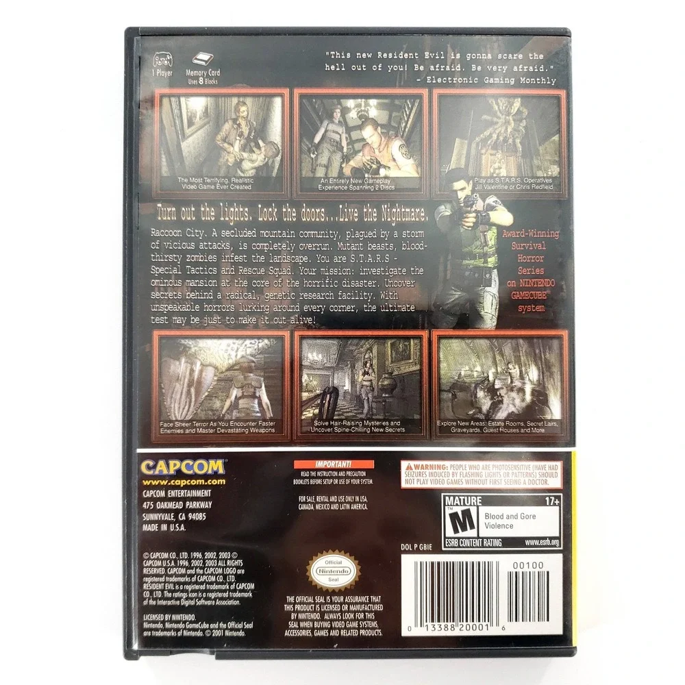 Resident Evil (Nintendo GameCube, 2002) Complete Excellent Discs Tested & Works